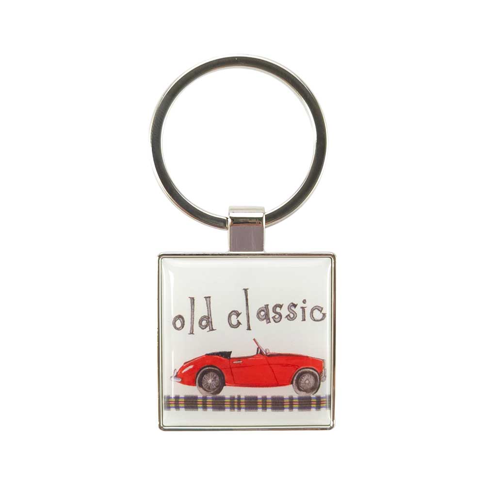 Old Classic | Vintage Car | Metal Keyring | Little Gift | Cracker Filler