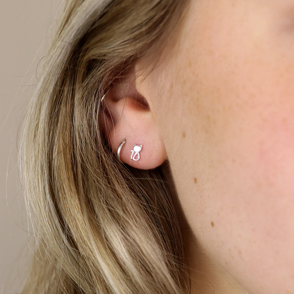 Sterling Silver Cat Earrings | Mini Gift | Cracker Filler