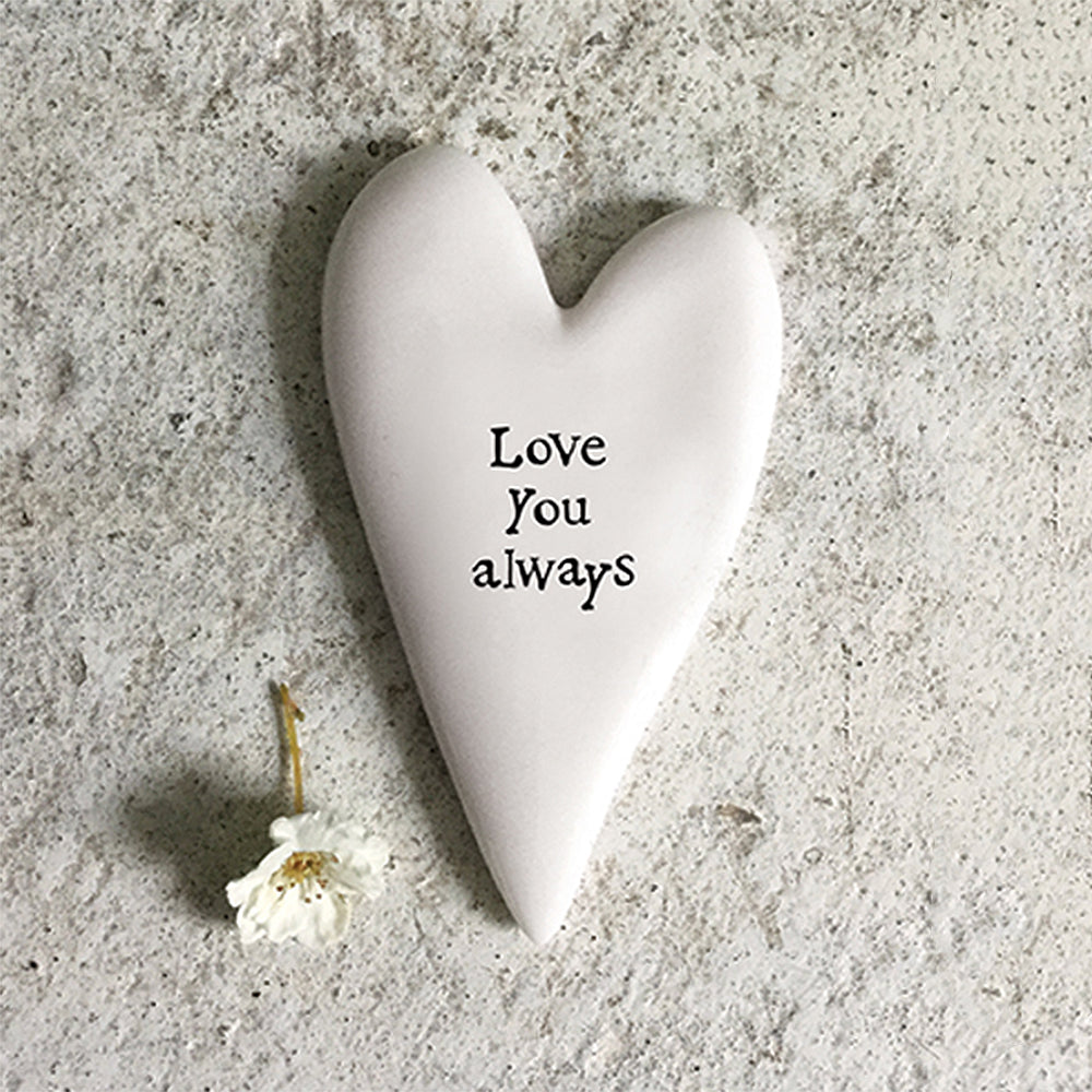 Love You Always | Little Ceramic Heart Token | Mini Gift | Cracker Filler