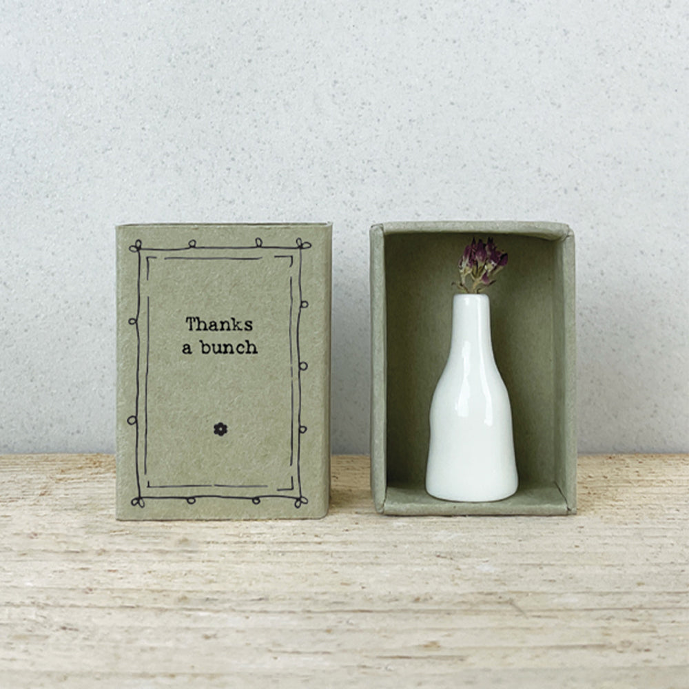 Thanks a Bunch | Mini Vase in a Matchbox | Little Gift | Cracker Filler