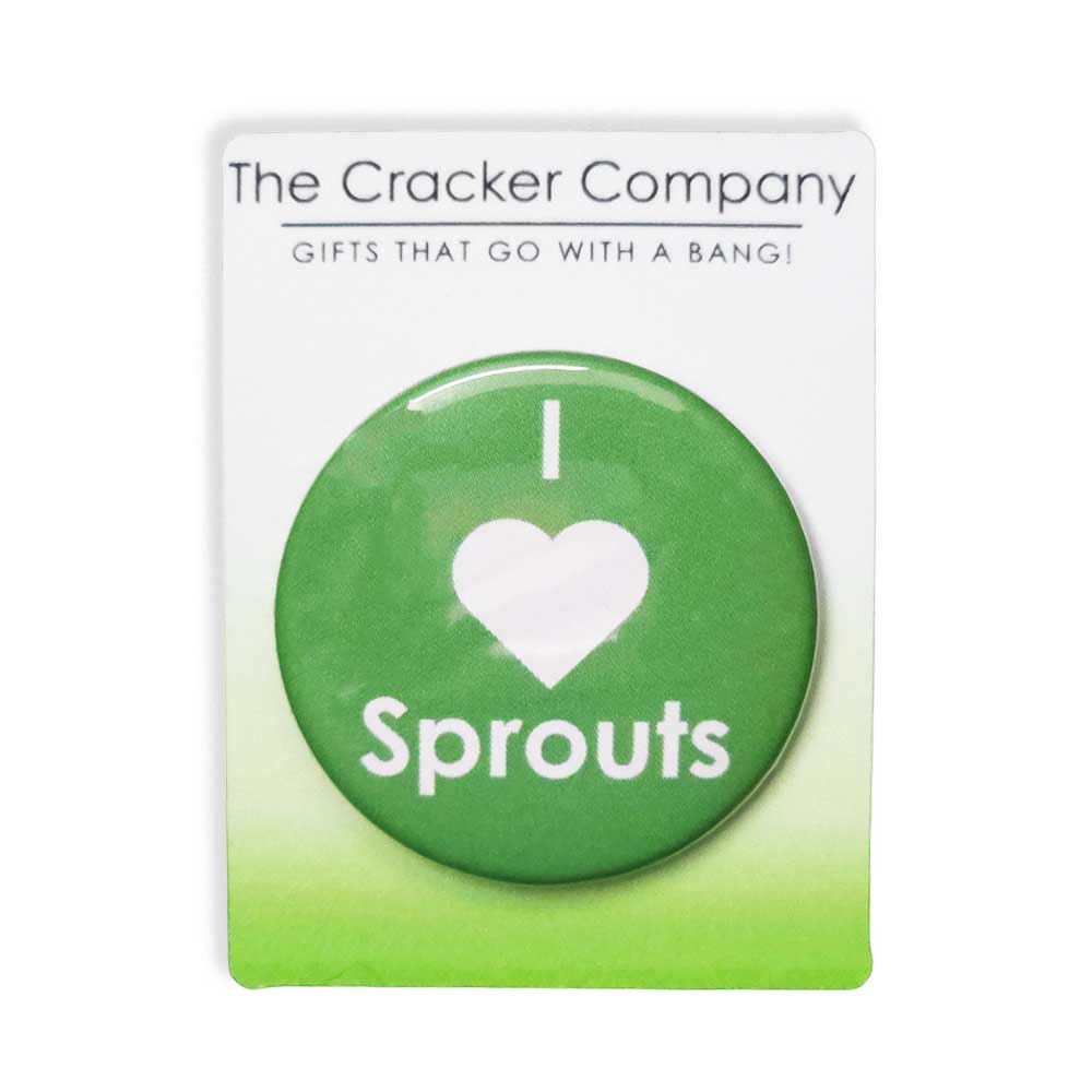 I Love Sprouts | 38mm Button Pin Badge | Little Gift | Cracker Filler