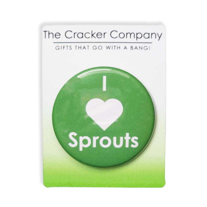 I Love Sprouts | 38mm Button Pin Badge | Little Gift | Cracker Filler