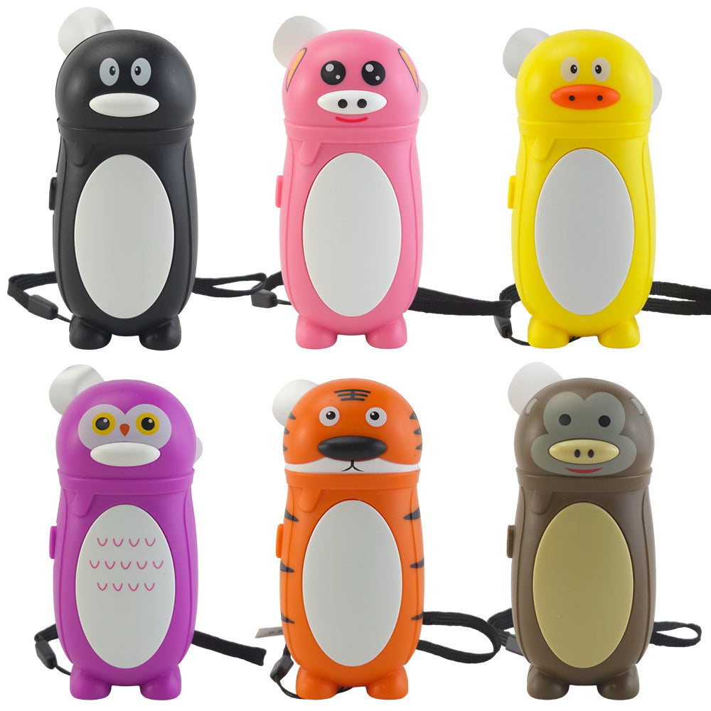 Fun Animal | Kids Battery Operated Fan on Lanyard | Little Gift | Cracker Filler