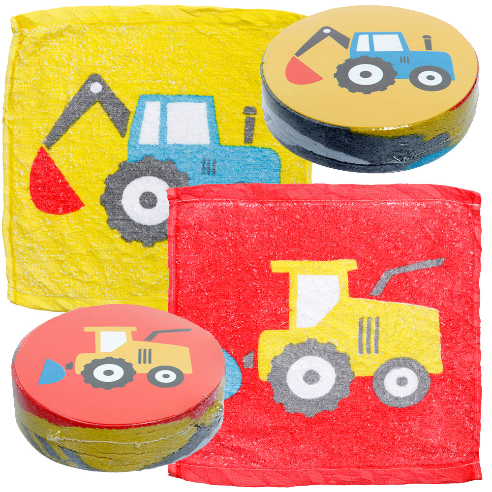 Little Tractors | Compressed Flannel | Single | Little Gift | Cracker Filler