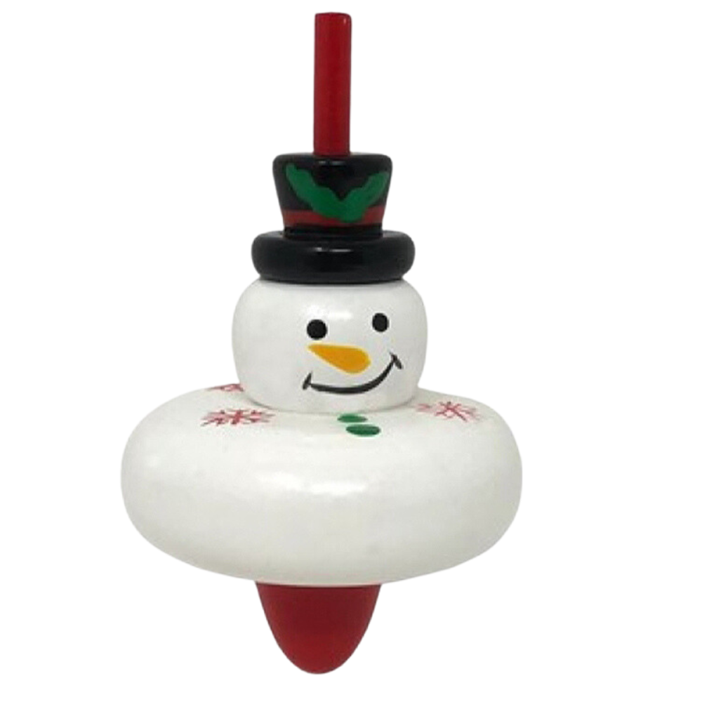 Snowman | Christmas Wooden Spinning Top | Little Gift | Cracker Filler
