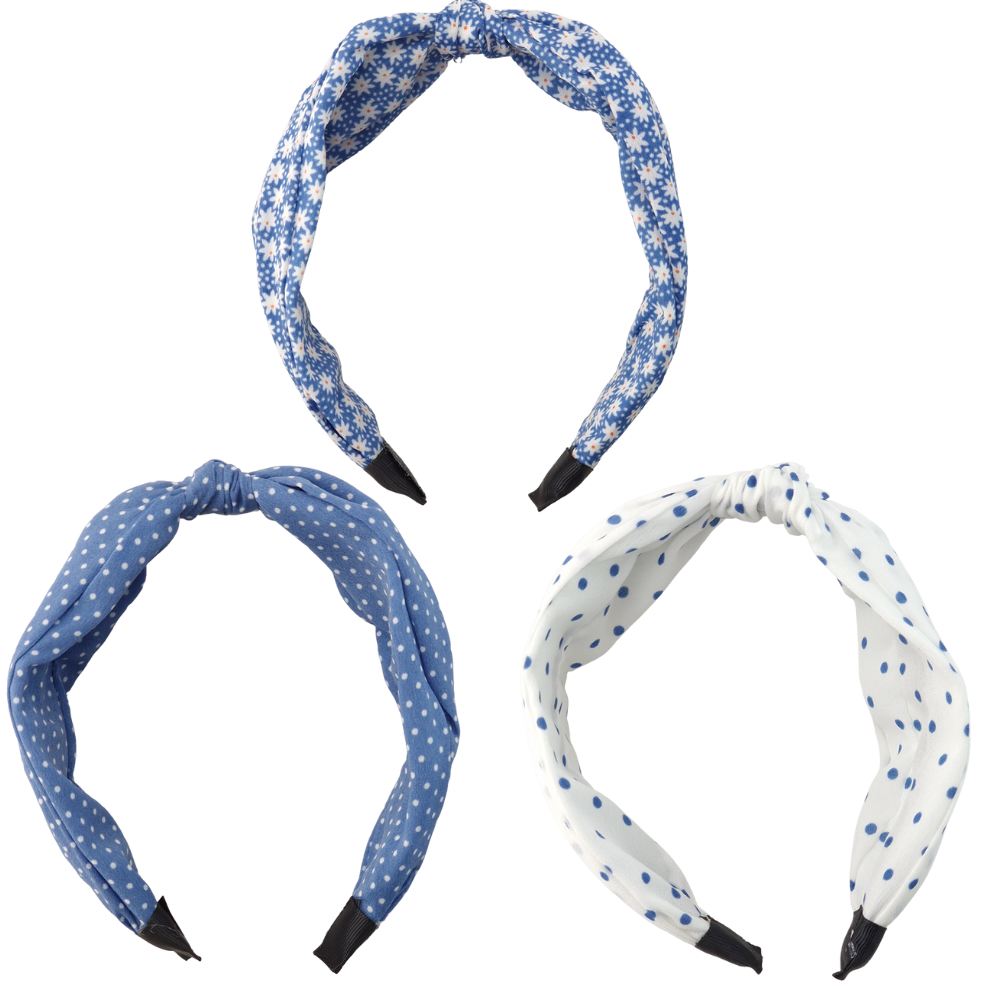 Pretty Blue & White Fabric Headband for Ladies