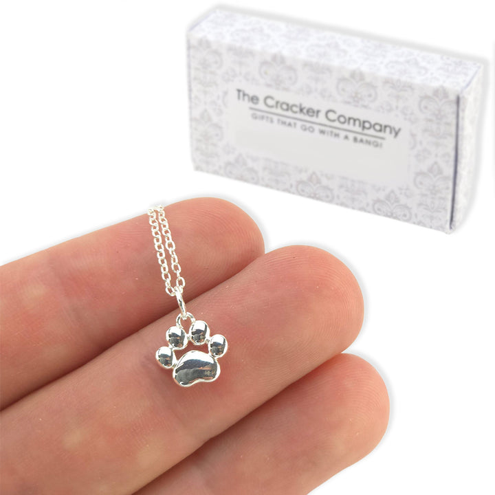 Sterling Silver Dog Paw Necklace | Mini Gift | Cracker Filler