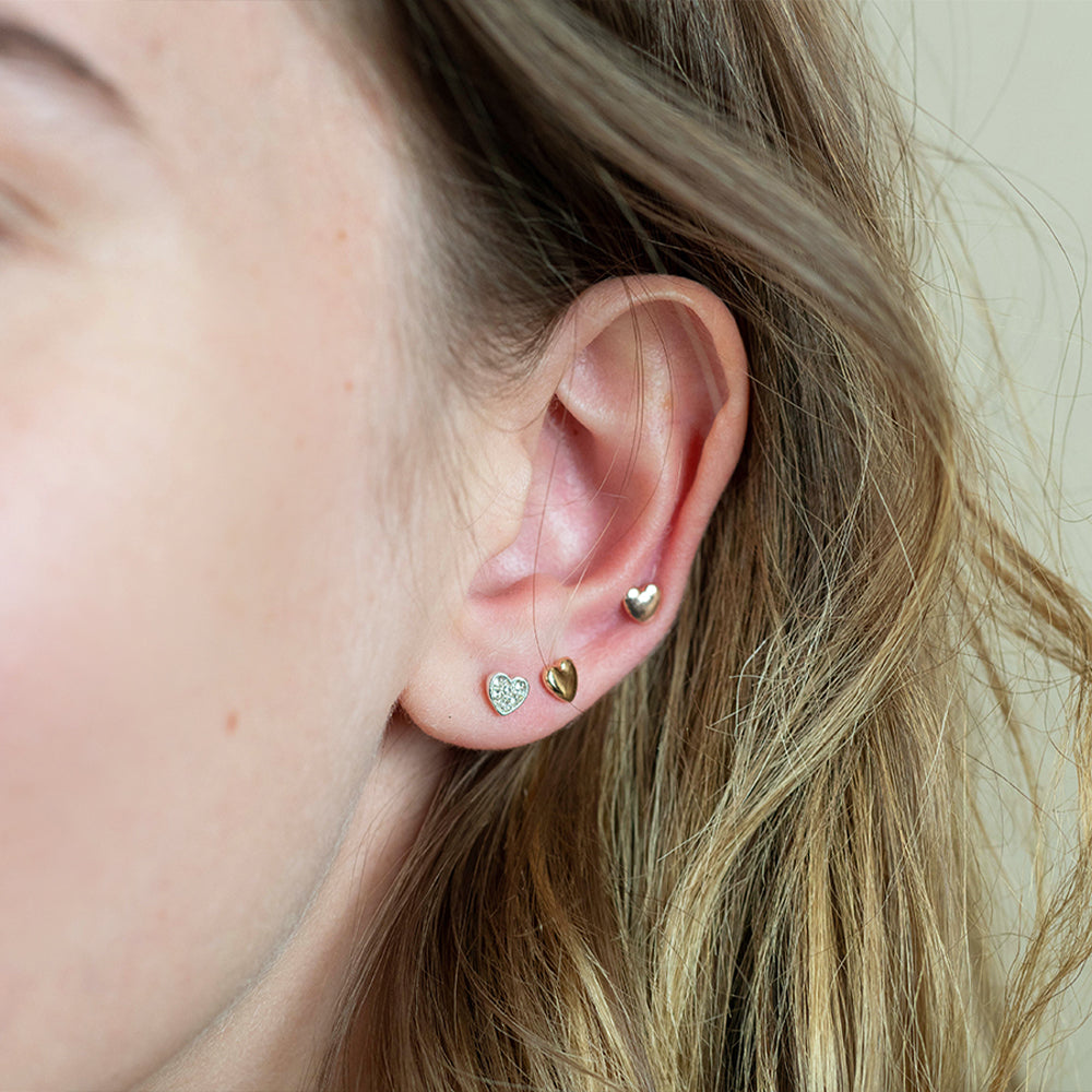 Pretty Earrings Trio | Rose, Gold & Silver Hearts | Cracker Filler | Mini Gift