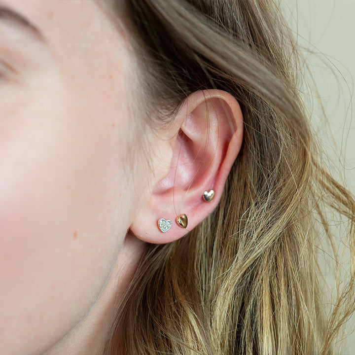 Pretty Earrings Trio | Rose, Gold & Silver Hearts | Cracker Filler | Mini Gift