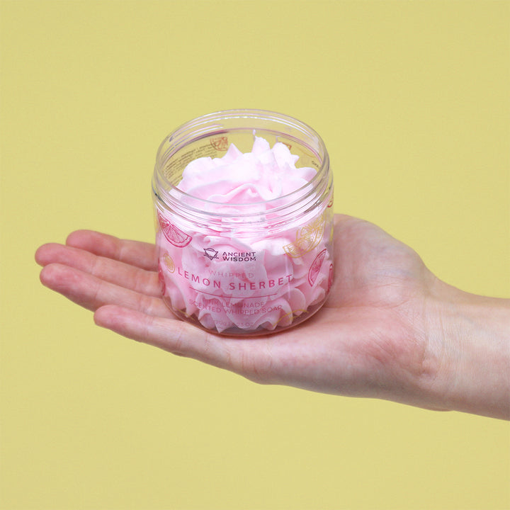Lemon Sherbet Whipped Soap | Pink Lemonade Scented | Pale Pink | 120g