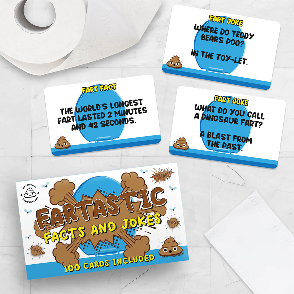 Fartastic Facts & Jokes | Chunky Pack of 100 Cards | Gift for Boys & Dads!