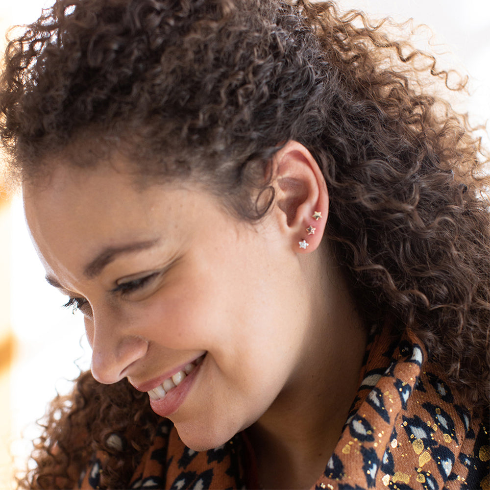 Pretty Earrings Trio | Rose, Gold & Silver Stars | Cracker Filler | Mini Gift