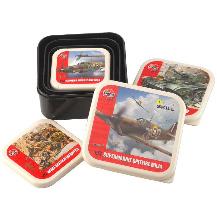 Airfix Planes | Set of 4 Plastic Snack Tubs / Lunch Boxes | Gift Idea