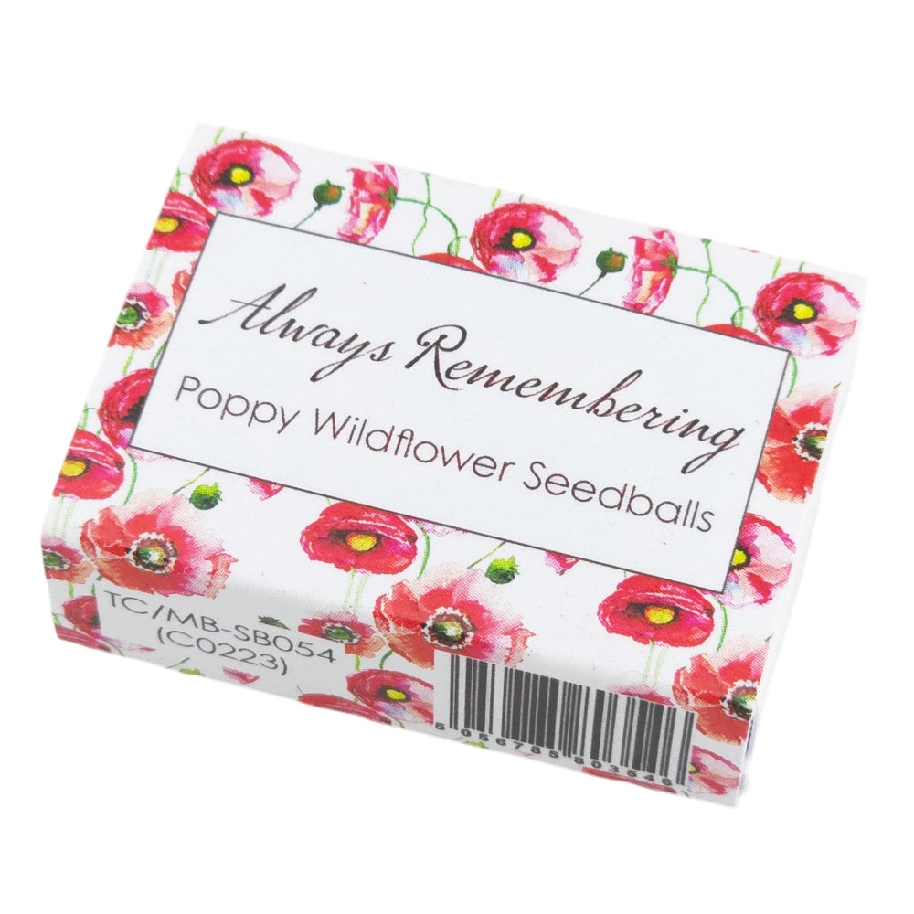 Always Remembering | Poppies | 6 Seedball Box | Cracker Filler | Little Gift