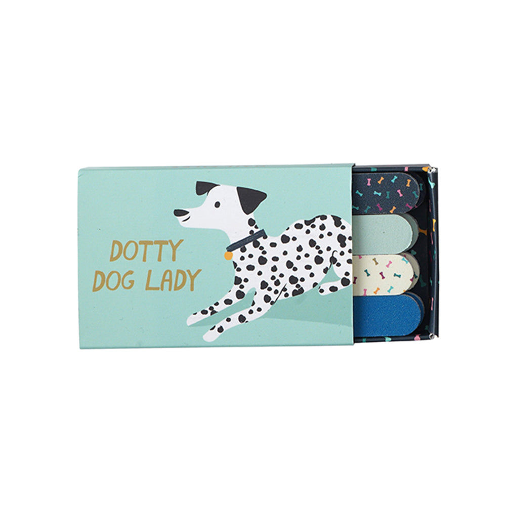 Dotty Dog Lady | Box of 8 Dalmation Nail Files | Matchbox Gift | Cracker Filler