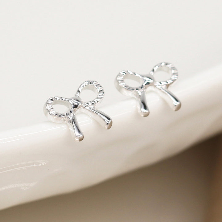 Sterling Silver Dainty Bow Earrings | Mini Gift | Cracker Filler