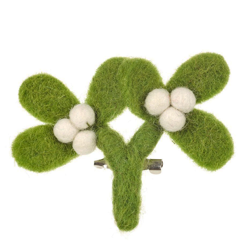 Mistletoe | Handmade Felt Christmas Brooch | Cracker Filler | Fairtrade Felt