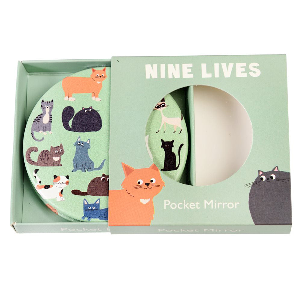 Nine Lives Cat Design Beauty Compact Mirror | Letterbox Gift