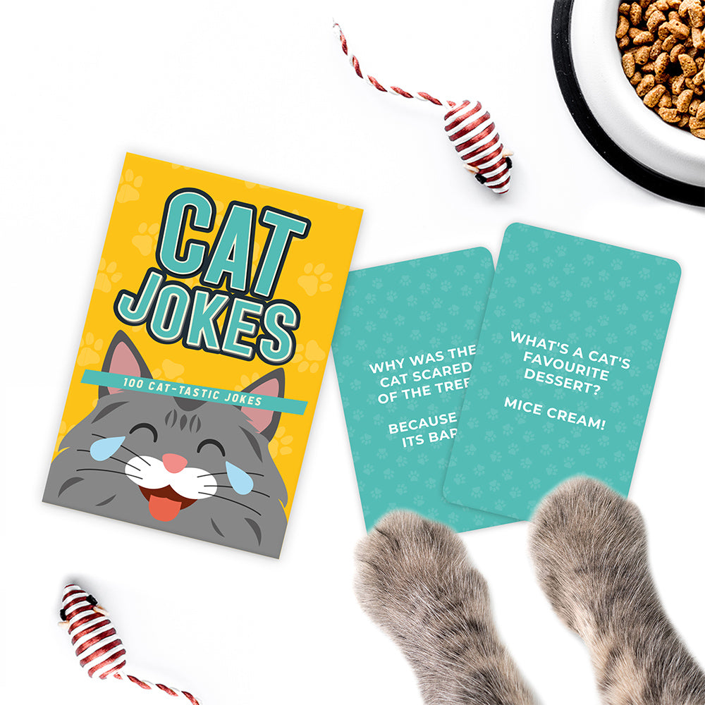 Cat Jokes | Chunky Pack of 100 Joke Cards | Table Game | Gift Idea