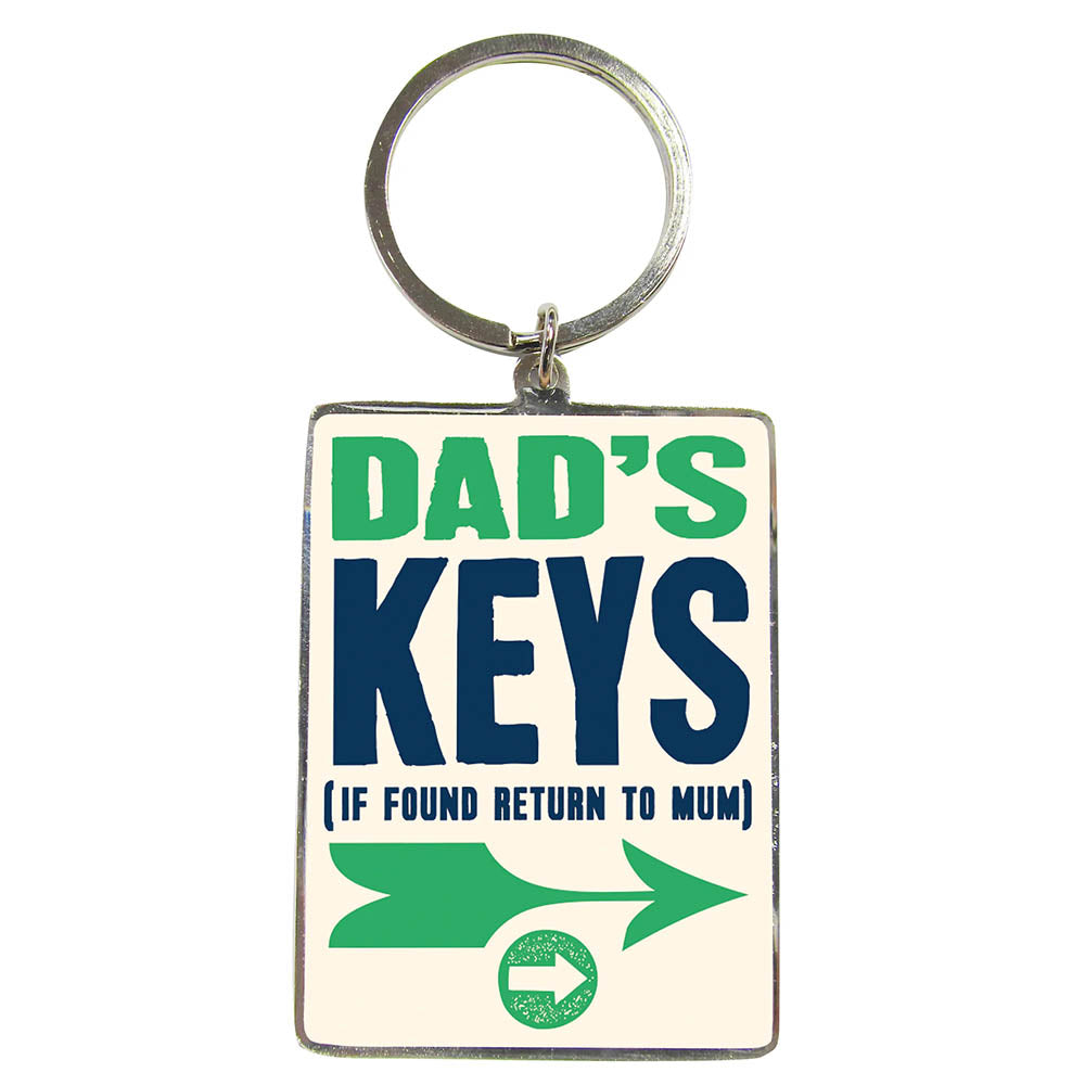 Dad's Keys - Return to Mum | Metal Keyring | Little Gift | Cracker Filler