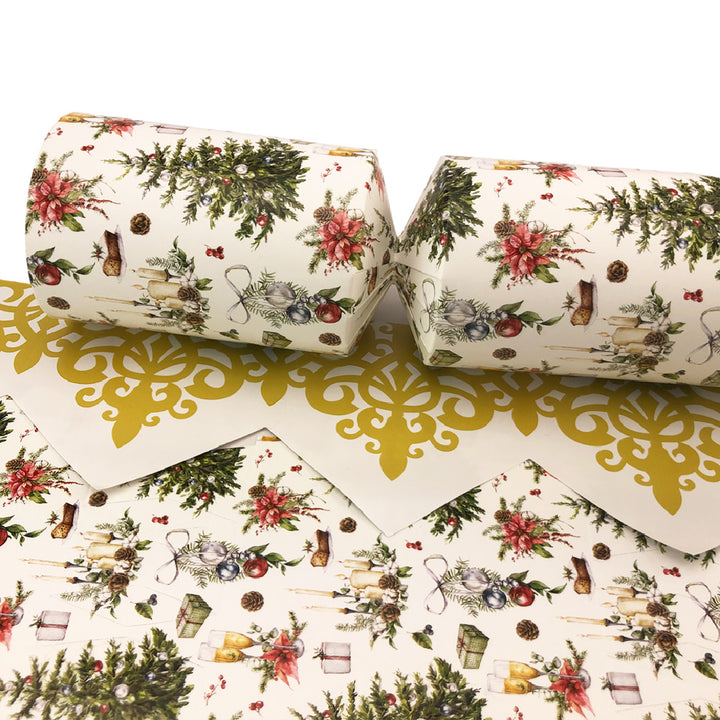 Watercolour Traditional Christmas | SNAPLESS Cracker Making Craft Kit | Makes 6