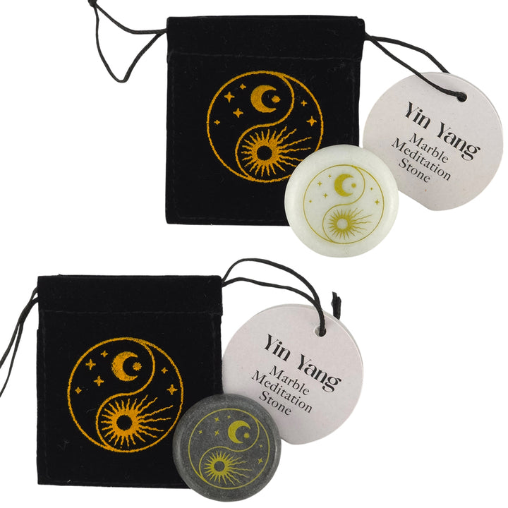 Yin & Yang Meditation Stone in Bag | Cracker Filler | Mini Gift