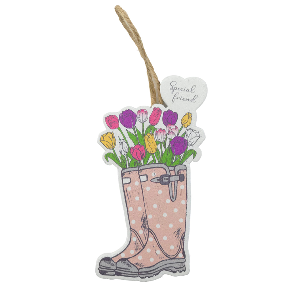 SPECIAL FRIEND | Floral Welly Boot Hanger | Mini Gift | Cracker Filler