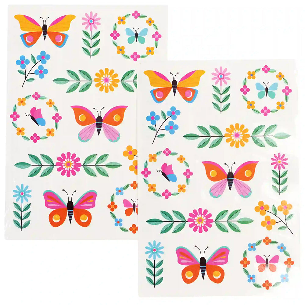 Floral Flutter Butterflies | Temporary Tattoos for Kids | Little Gift | Party Bags
