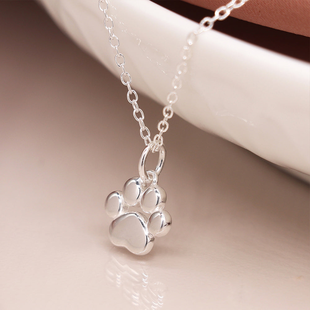 Sterling Silver Dog Paw Necklace | Mini Gift | Cracker Filler
