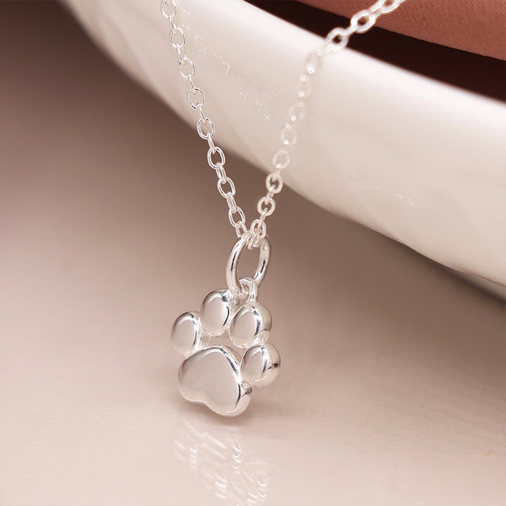 Sterling Silver Dog Paw Necklace | Mini Gift | Cracker Filler