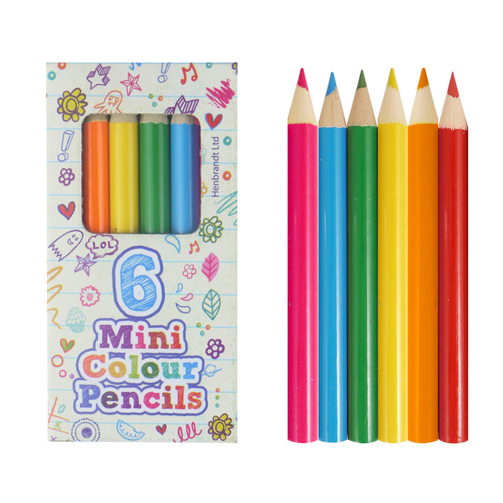 Mini Colouring Pencils | 4 or 6 Pack | Little Gift | Cracker Filler