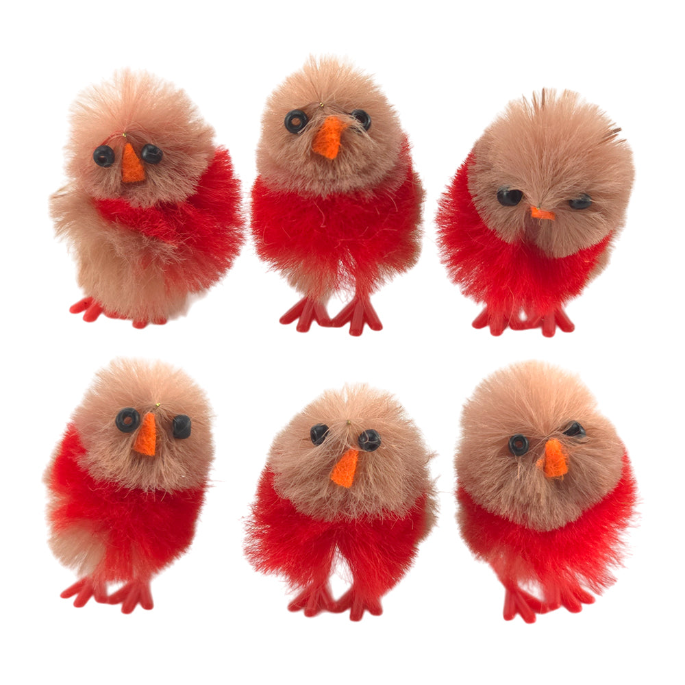 Chenille Christmas Robins | Family of 6 | Cracker Filler | Mini Gift
