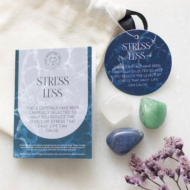 Stress Less | Healing Crystal Set  & Bag | Little Gift | Cracker Filler