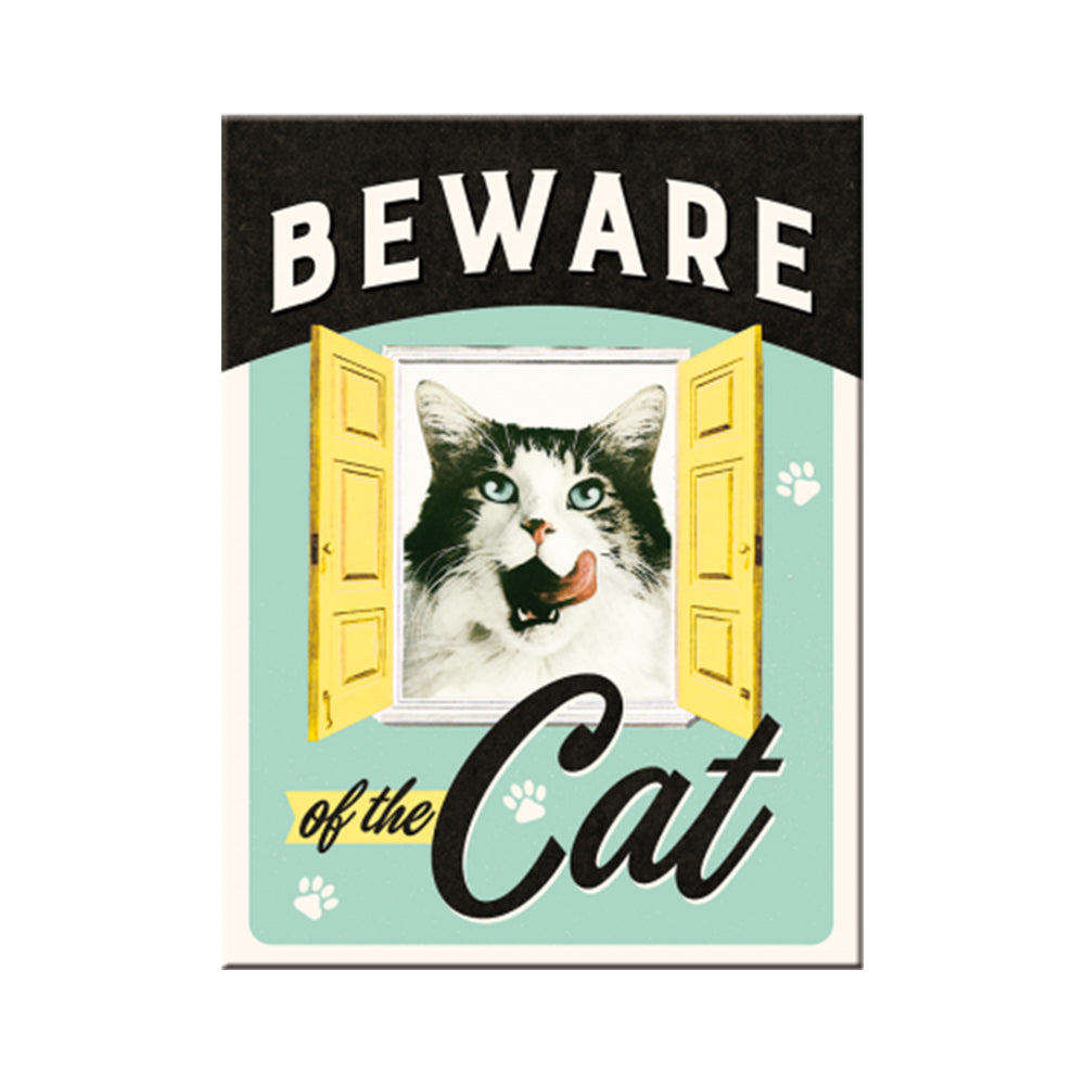 Beware of the Cat | Tin Magnet | Mini Gift | Cracker Filler