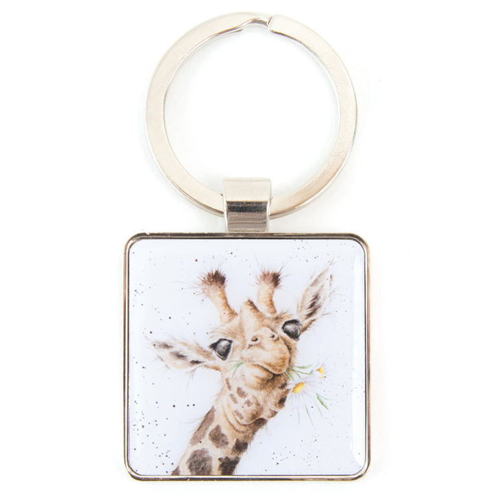 Wrendale Designs 'Flowers' Giraffe Metal Keyring | Cracker Filler | Little Gift