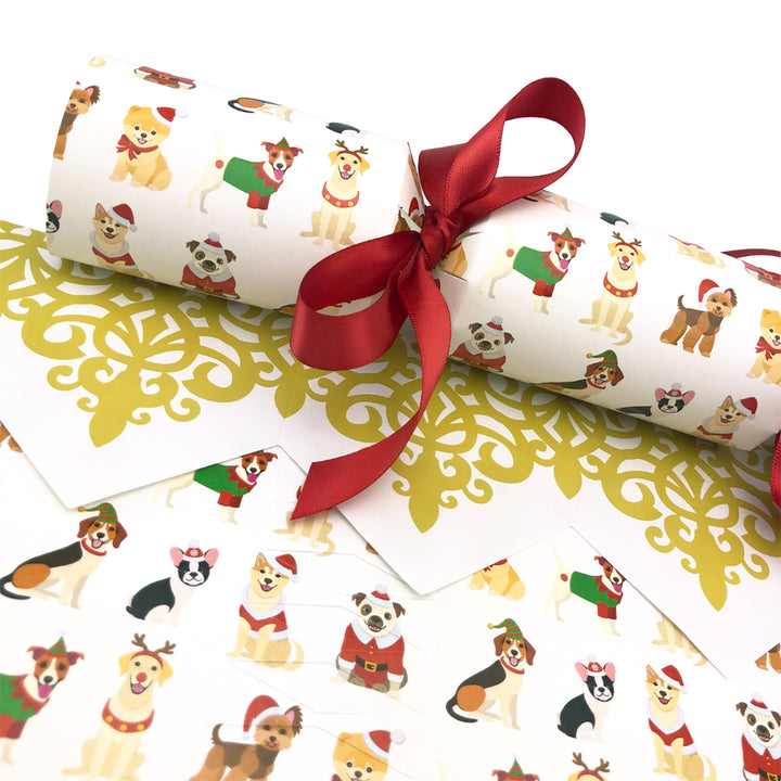 Christmas Dogs | SNAPLESS Christmas Cracker Making Craft Kit | Makes 6