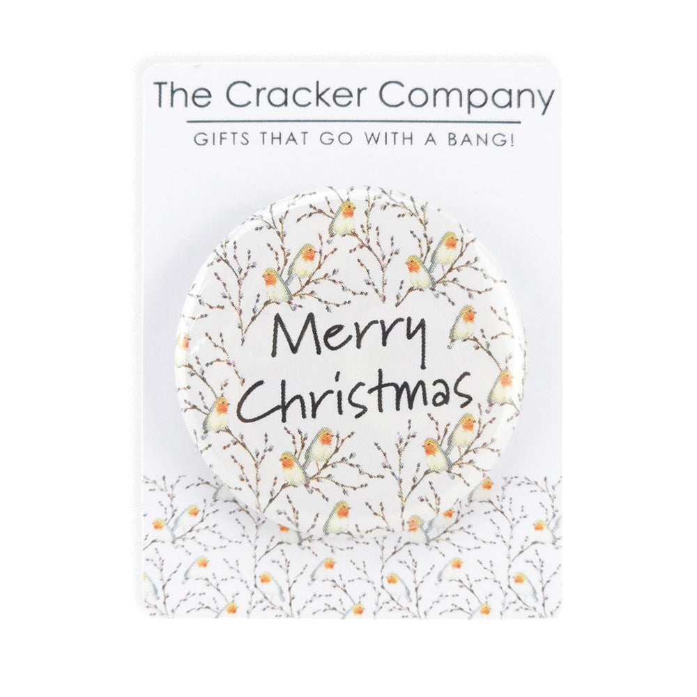 Willow & Robin | Merry Christmas | 38mm Pin Badge | Little Gift | Cracker Filler