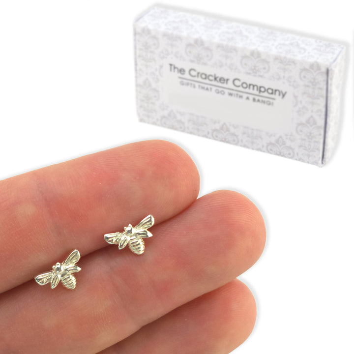 Sterling Silver Bee Stud Earrings | Mini Gift | Cracker Filler