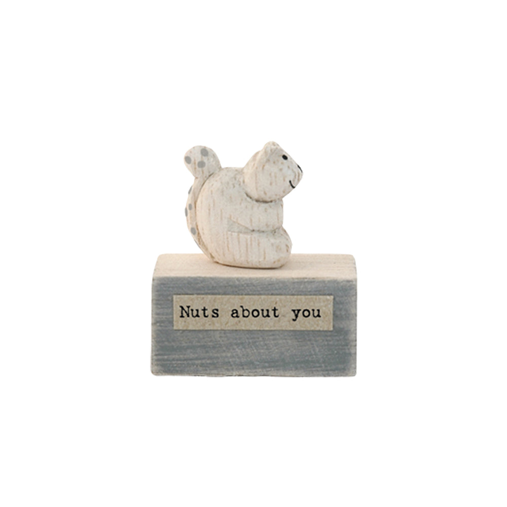 4cm Wooden Squirrel on Stand | Nuts About You | Cracker Filler | Mini Gift