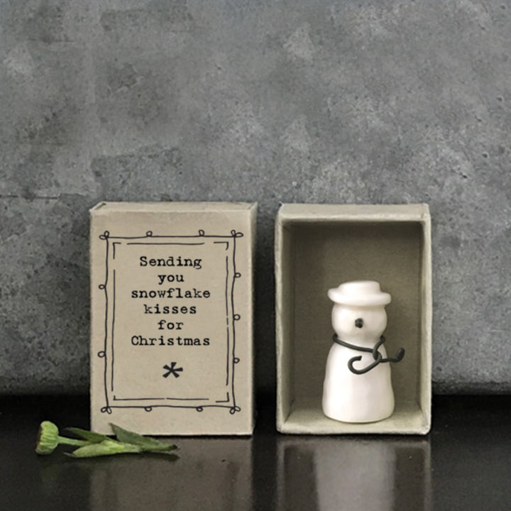 Snowflake Kisses For Christmas | Porcelain Snowman | Cracker Filler Gift