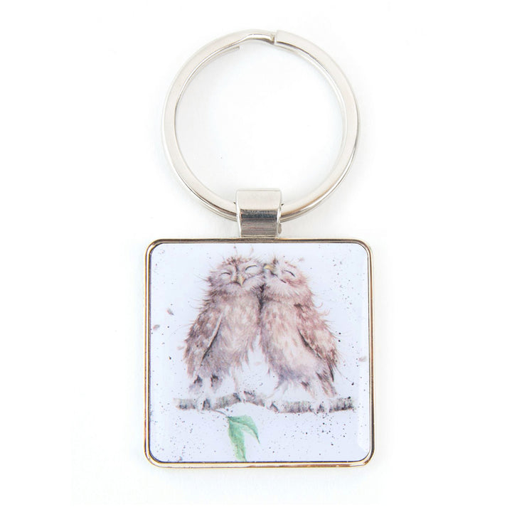 Wrendale Metal Keyring | Owls Cuddling | Cracker Filler | Little Gift