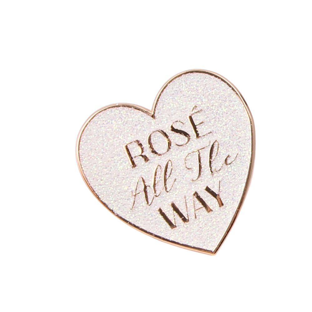 Rose All The Way - Wine Themed Hen Night Pin Badge | Cracker Filler | Mini Gift