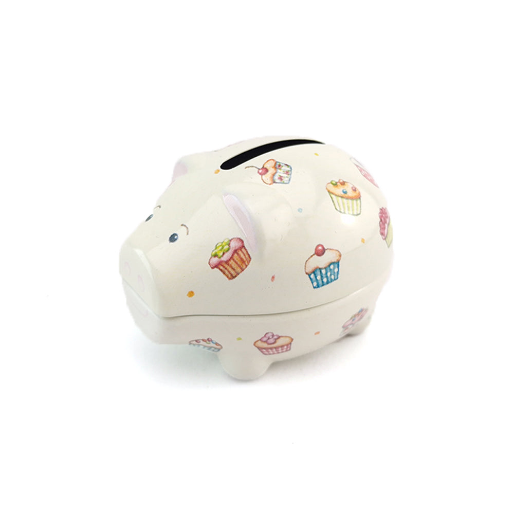 Afternoon Tea Cupcakes | Coin Piggy Bank | Tin Money Box | Cracker Filler Mini Gift