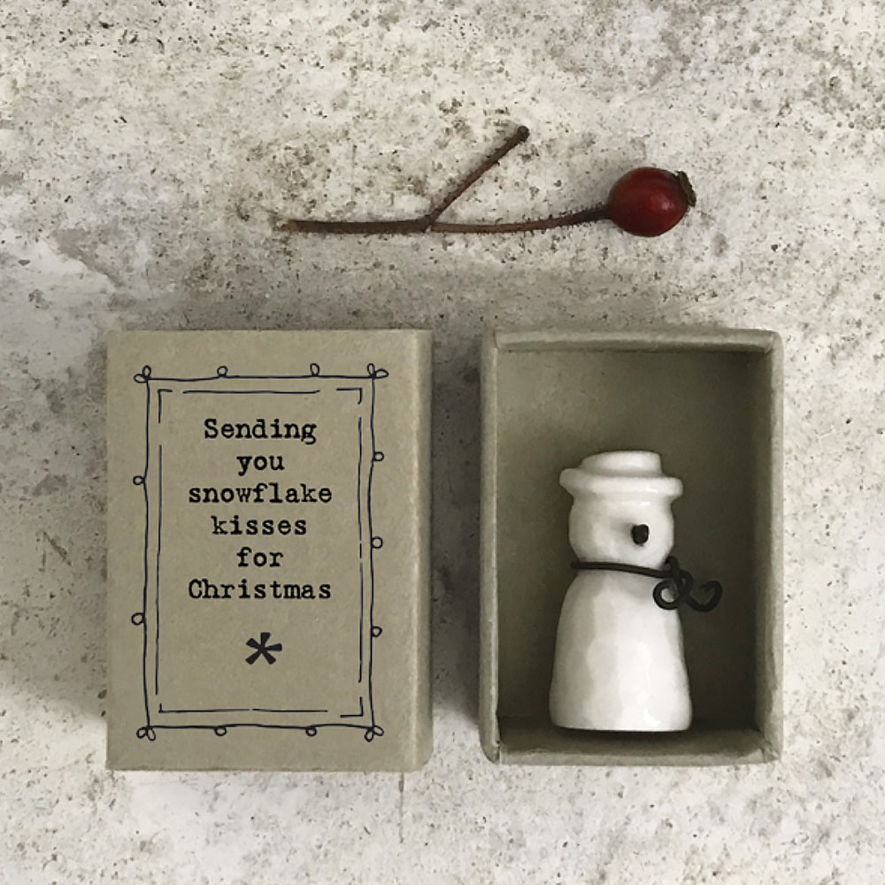 Snowflake Kisses For Christmas | Porcelain Snowman | Cracker Filler Gift
