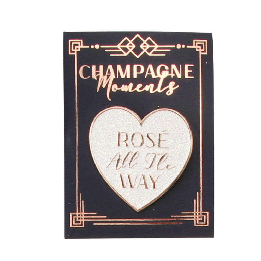 Rose All The Way - Wine Themed Hen Night Pin Badge | Cracker Filler | Mini Gift