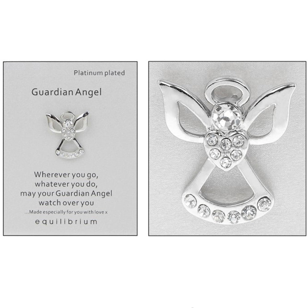 Wherever You Go | Platinum Plated Guardian Angel Pin | Cracker Filler | Mini Gift