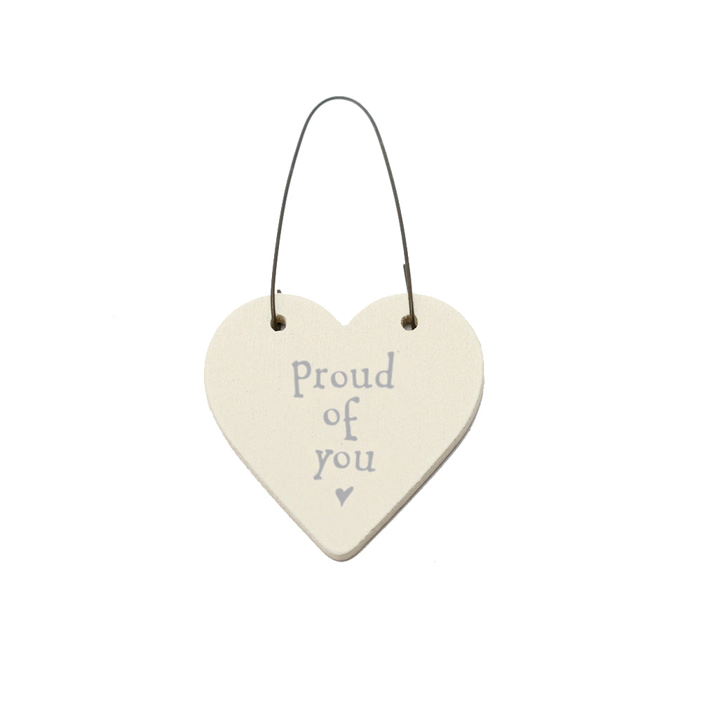 Proud of You - Mini Wooden Hanging Heart | Cracker Filler | Mini Gift