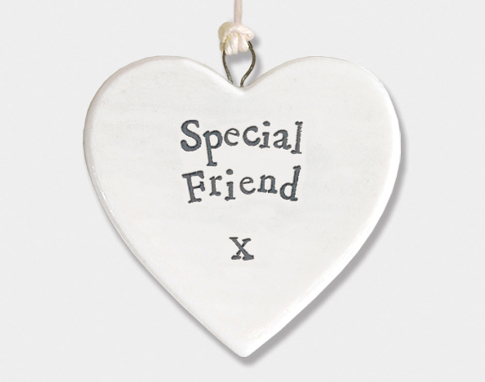 Special Friend Hanging Porcelain Heart | Cracker Filler | Mini Gift