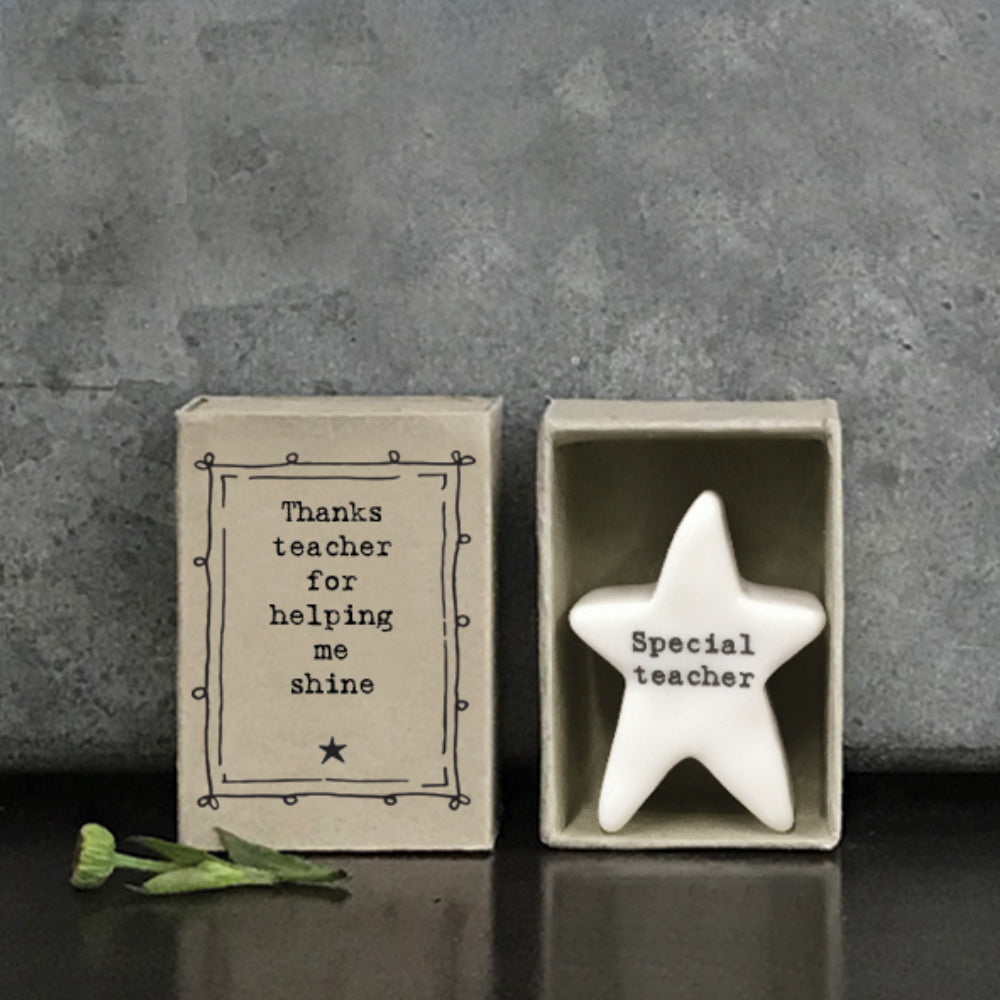 Thanks Teacher | Helping Me Shine | Porcelain Star | Cracker Filler Gift