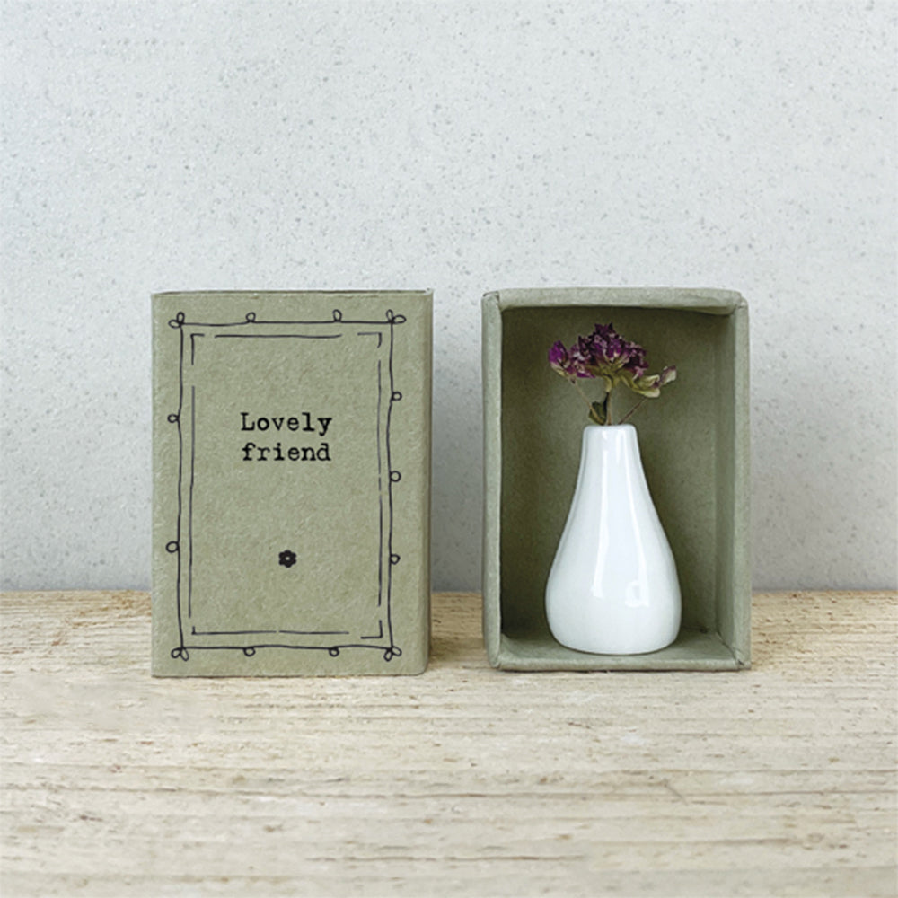 Lovely Friend | Mini Vase in a Matchbox | Little Gift | Cracker Filler